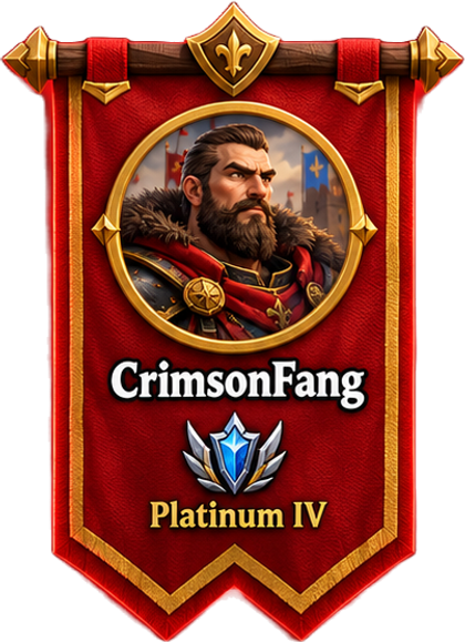 Red banner — CrimsonFang, Platinum IV