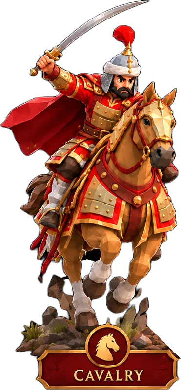 Their cavalry, charging